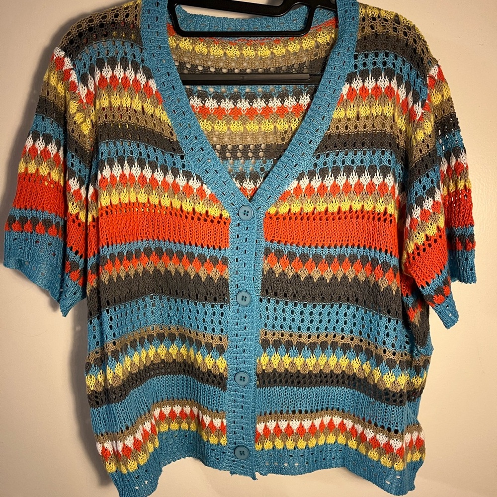 SHEIN Multicolor Striped Cardigan size Large